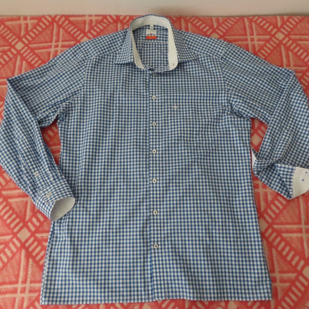 OLYMP LUXOR Men's Dress Shirt Neck 16.5 Sleeve Length 42 gingham